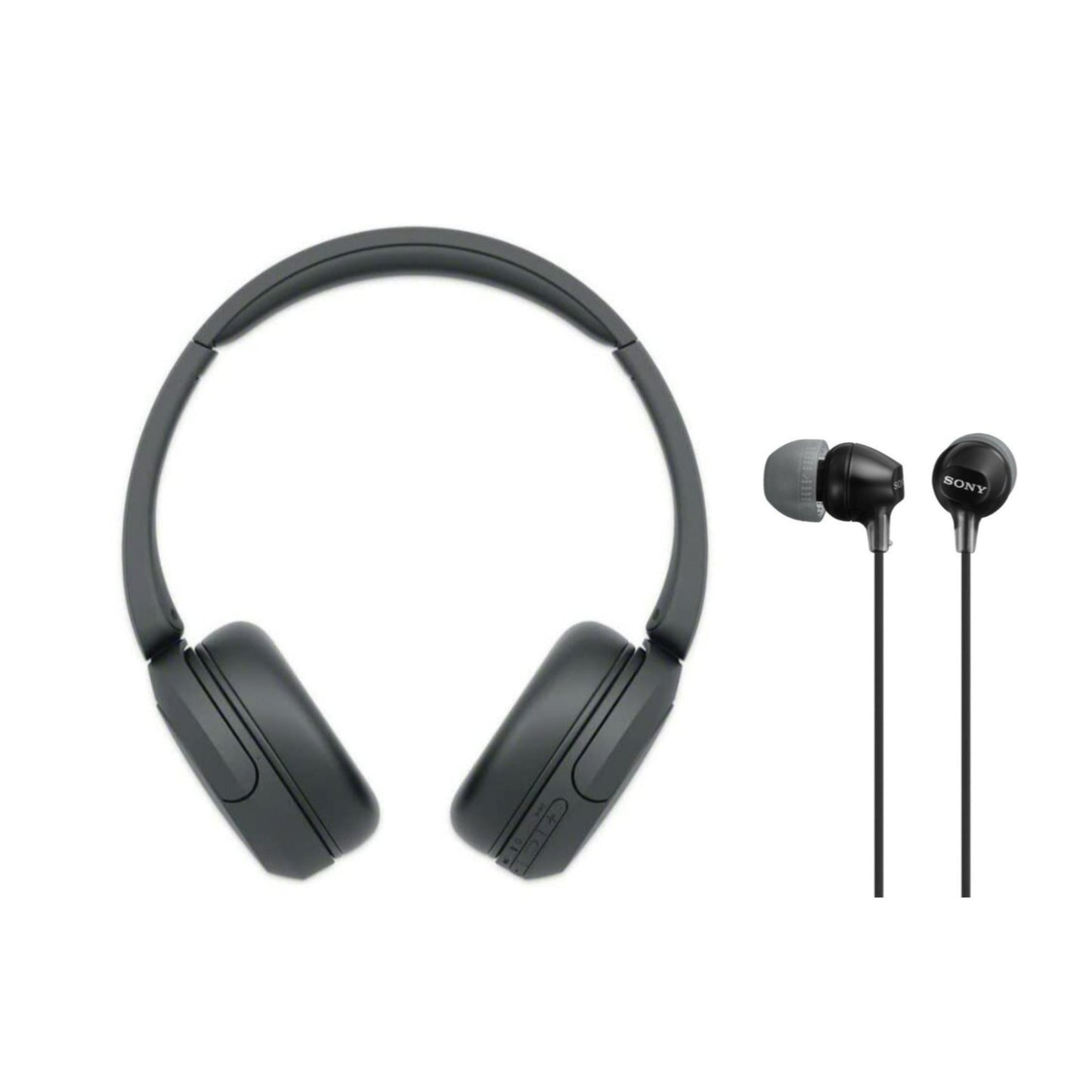 Sony WH-CH520 Bluetooth On-Ear Headphones (Black) with Sony EX15 Earbuds