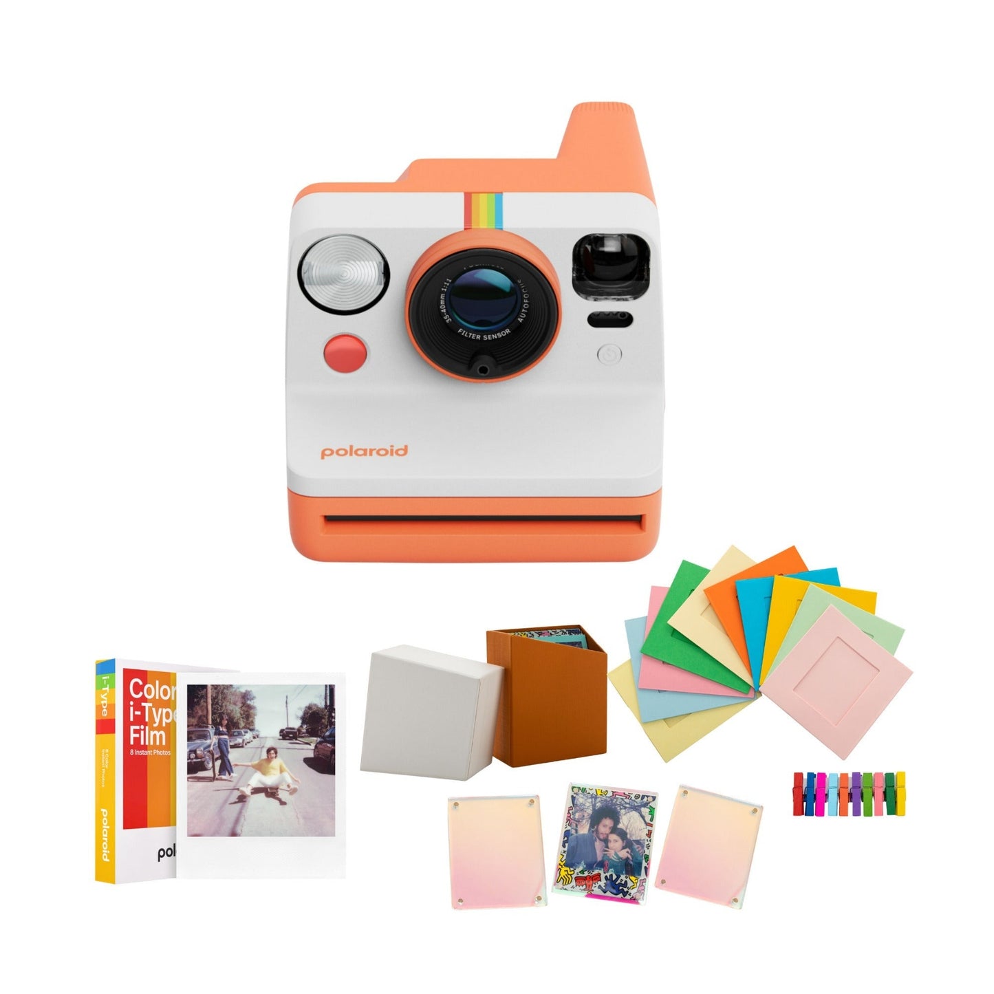 Polaroid Now Generation 3 Coral Analog Instant Camera with Color Film Bundle