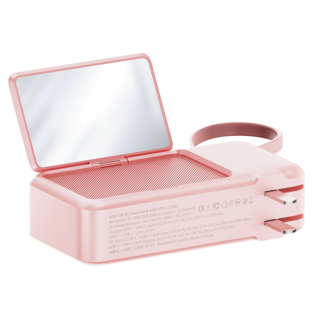 ReelCharge ReFlextion 10,000 mAh mAh Power Bank (Pink)