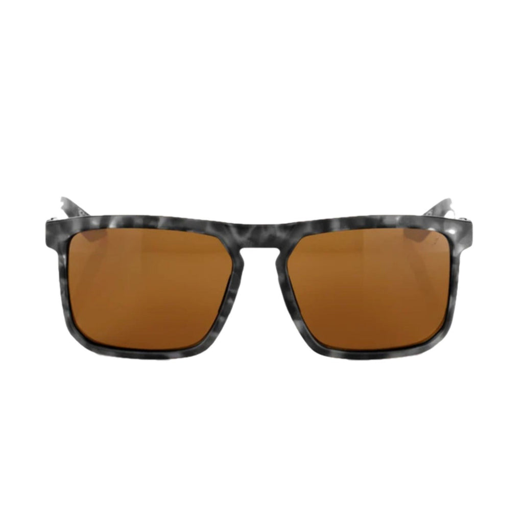 100% Renshaw Sunglasses Matte Black Havana Bronze Lens