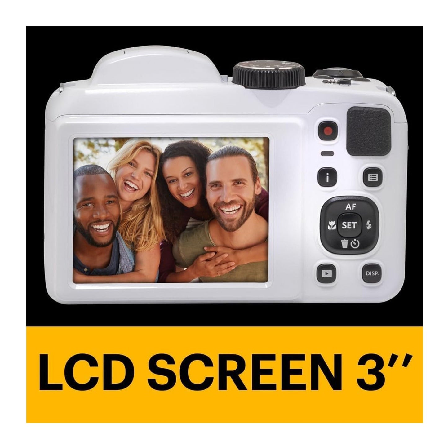 Kodak PIXPRO AZ255 Astro Zoom 16MP Digital Camera (White) with 128GB SDXC Card
