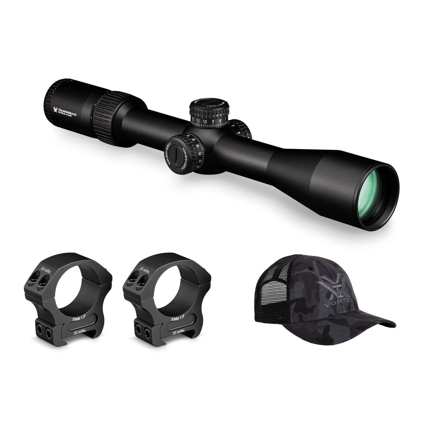 Vortex 4-16x44 Diamondback Riflescope (EBR-2C MRAD Reticle) Accessory Bundle