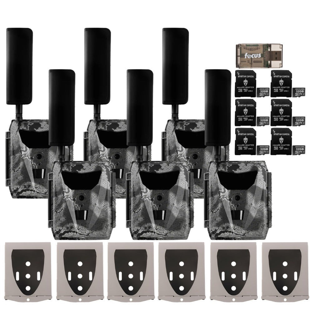 Spartan GoLive 4G/LTE 1080p Trail Camera (Verizon, 6 Pack) Bundle w/ Accessories