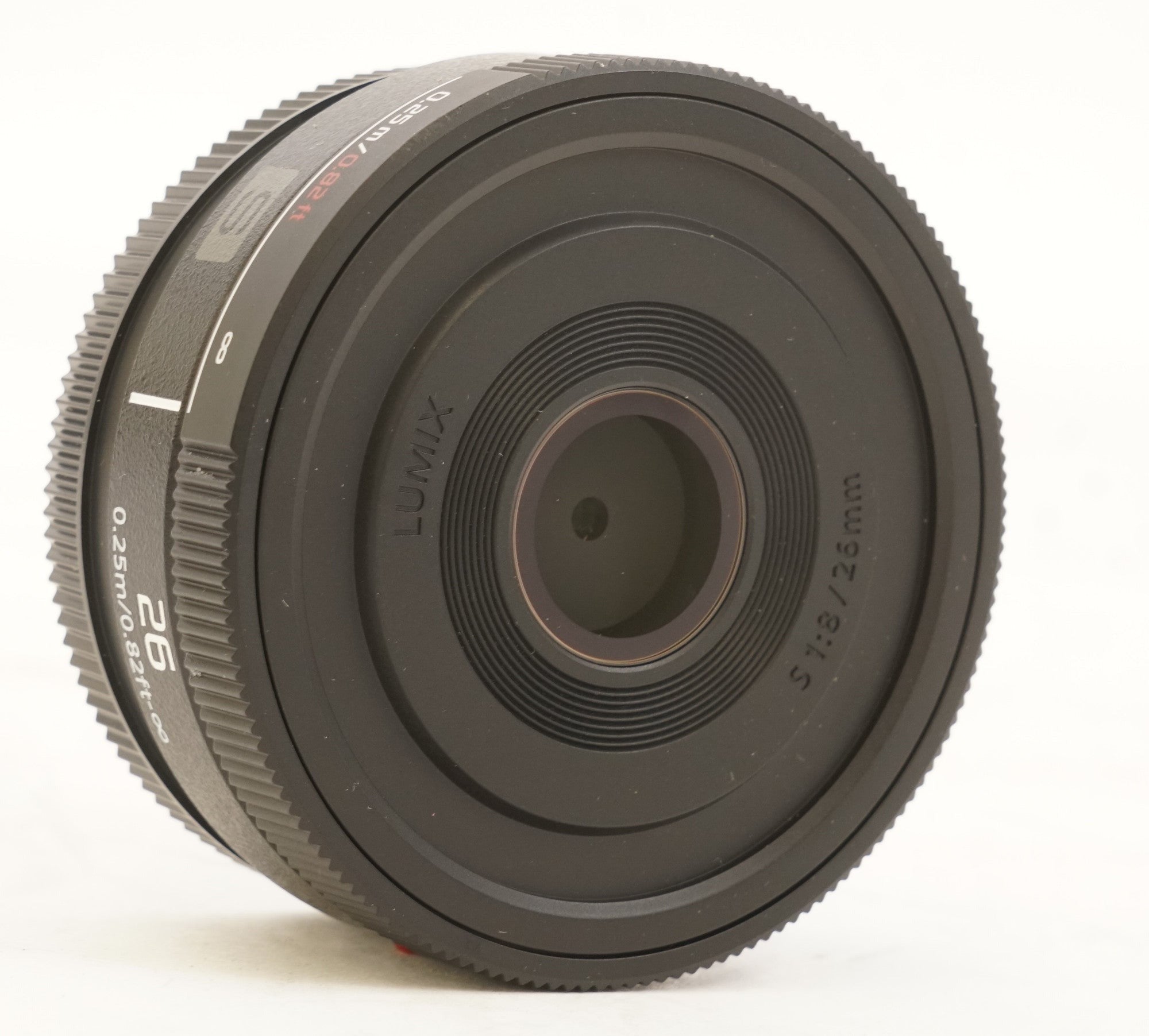 Panasonic S R26 Lumix S 26mm F8 Black Lens with Manual Focus and Portable Body (Used)