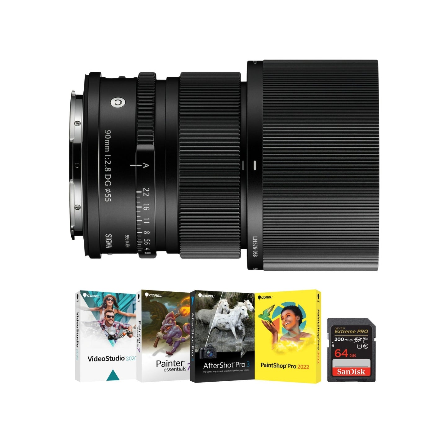 Sigma 90mm F2.8 DG Black Full-Frame Contemporary Lens for L Mount Bundle