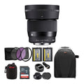 Sigma 56mm f/1.4 DC DN Contemporary Lens for Sony E-Mount Cameras Bundle