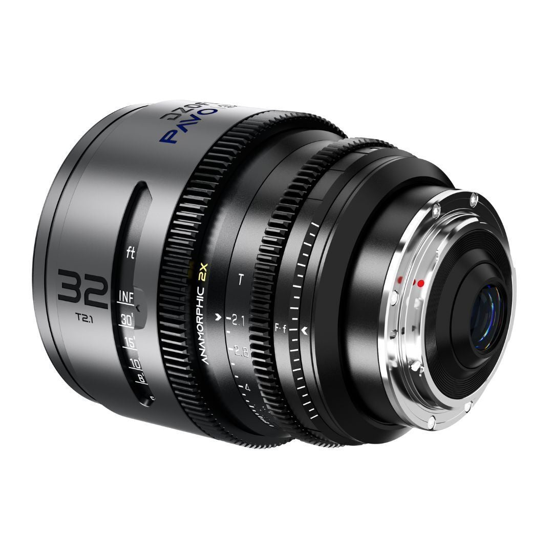 DZOFilm Pavo 2x Anamorphic T2.1 and T2.4 3-Lens Set with Blue Coating (Space Gray and Black)