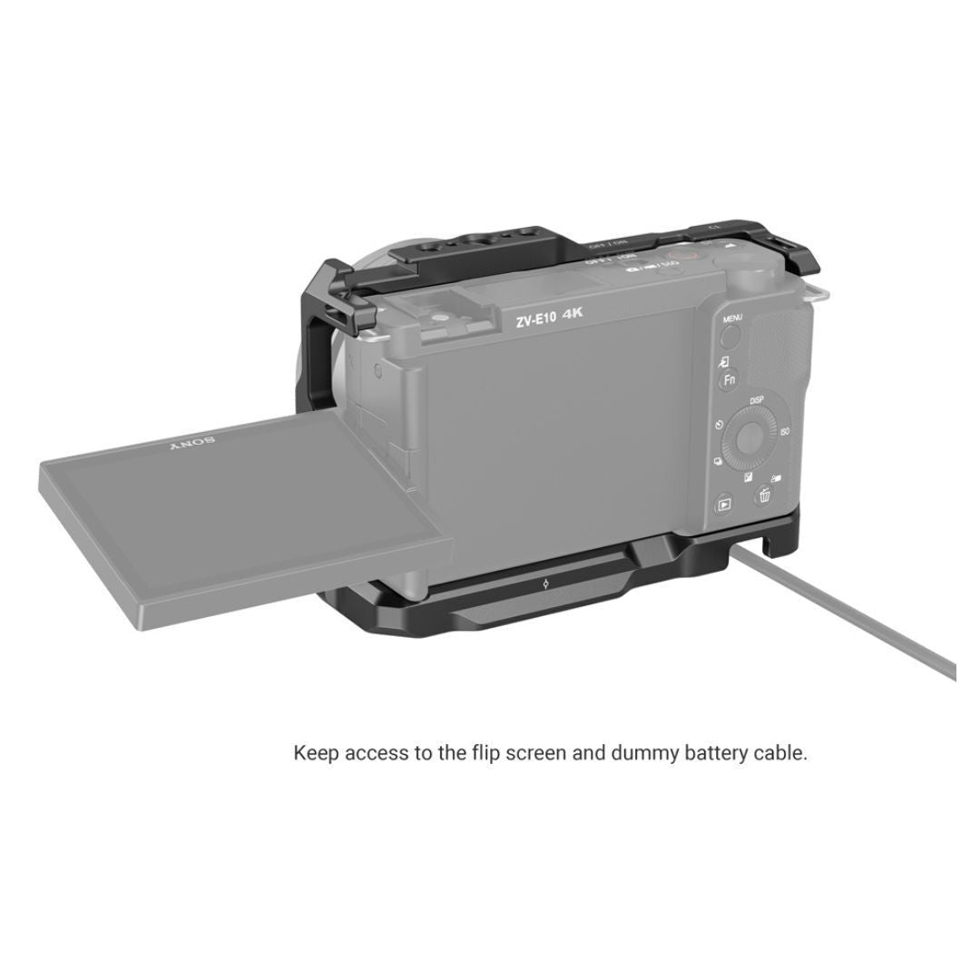 SmallRig Aluminum Alloy Formfitting Camera Cage with Built-In Rubber Pads and Grip for Sony ZV-E10