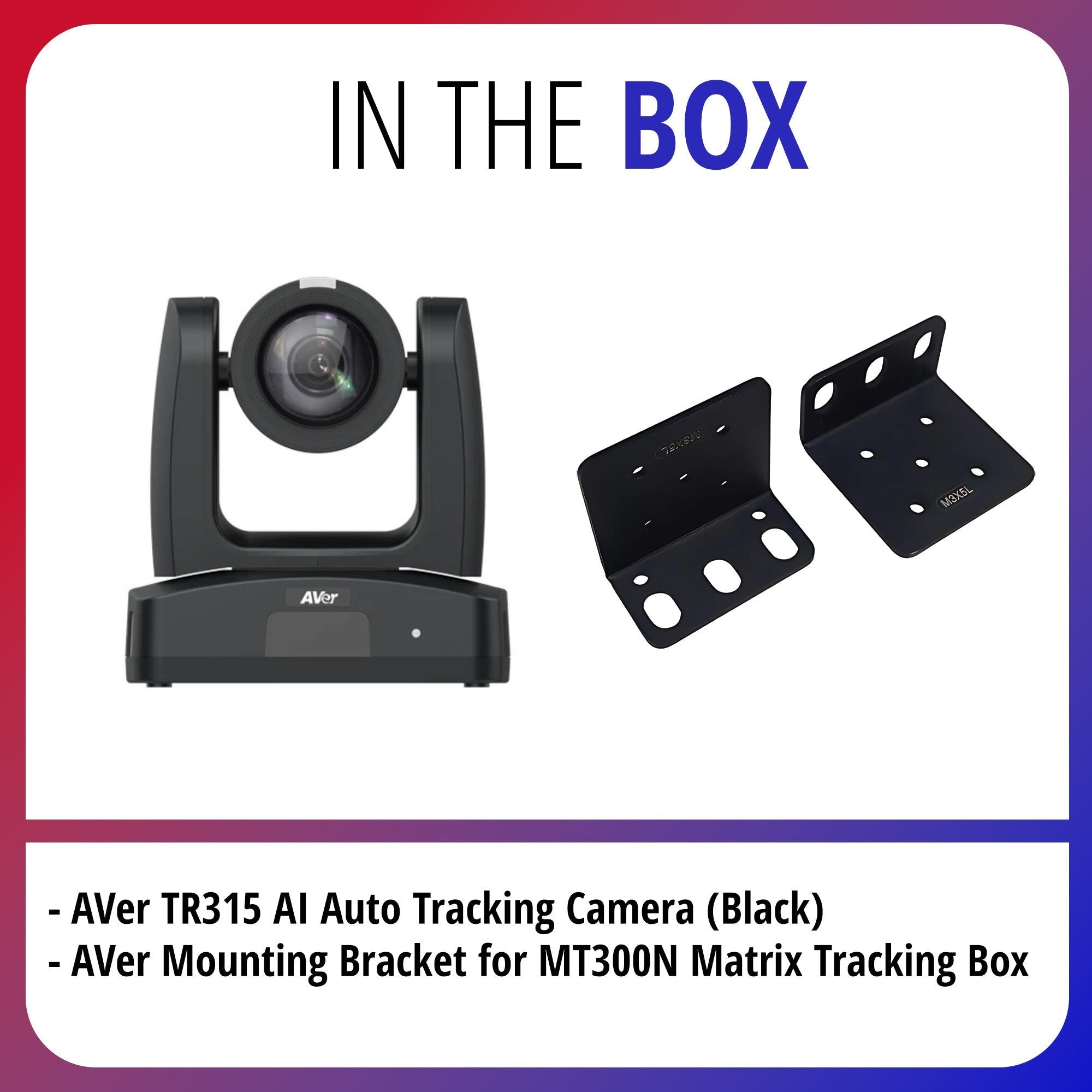 AVer TR315 AI Auto Tracking Camera with Mounting Bracket for MT300N Bundle