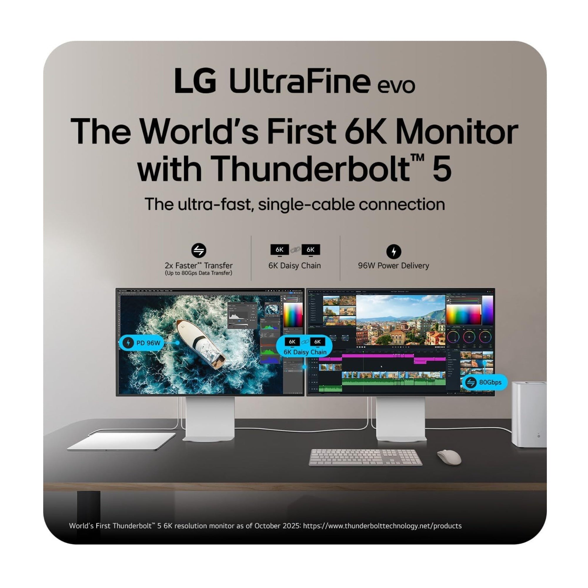 LG 32-Inch UltraFine evo 6K Nano 60Hz IPS Black Professional Monitor (Silver)