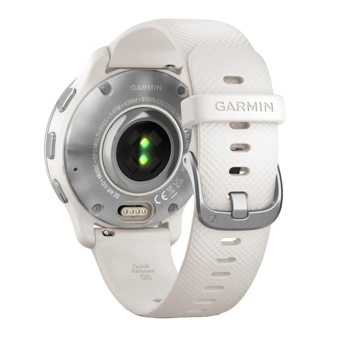 Garmin D2 Air X10 Touchscreen Aviator Smartwatch with Health and Fitness Features (Silver-Ivory)