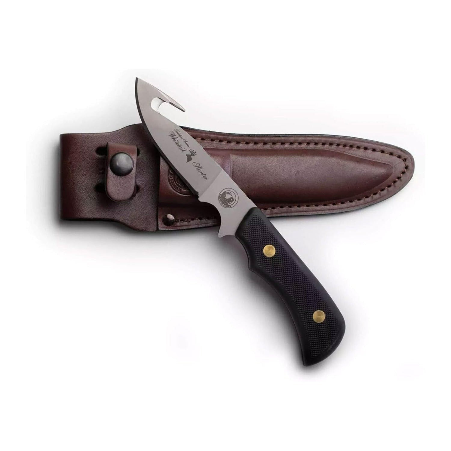 Knives of Alaska 3.25in SureGrip Trekker Series Whitetail Hunter Knife (Black)