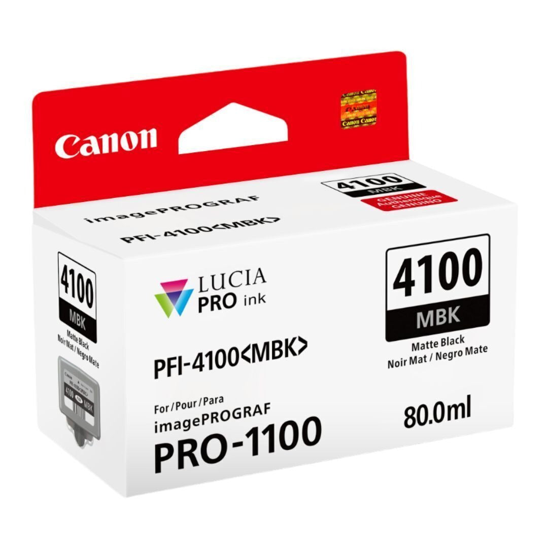Canon PFI-4100 Lucia Pro II 11 Pigment-Based Ink for imagePROGRAF Pro 1100 Printer (Matte Black)