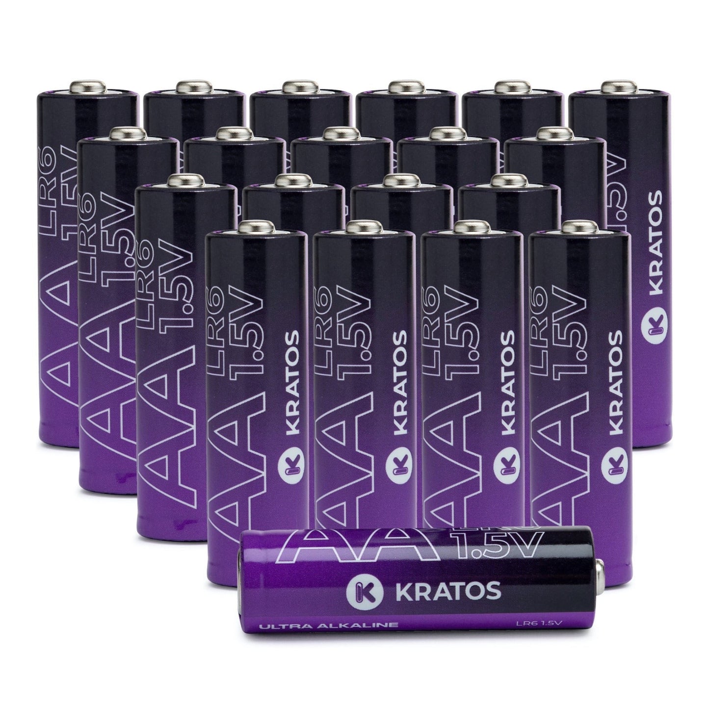 Kratos Power High-Performance Ultra Alkaline AA Batteries (20-Pack)