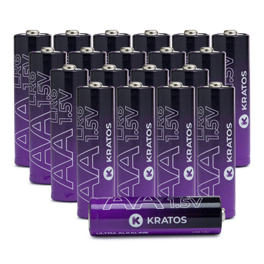 Kratos Power High-Performance Ultra Alkaline AA Batteries (20-Pack)