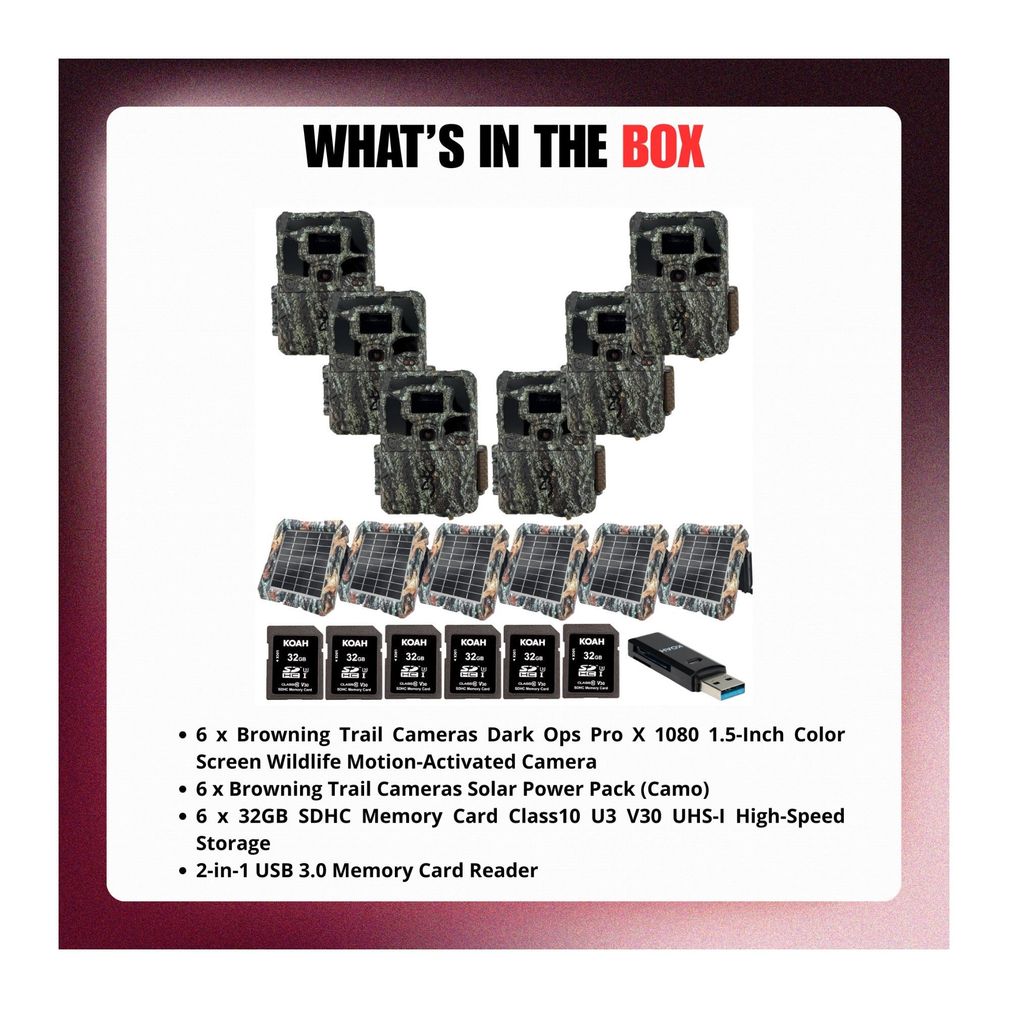 Browning Trail Cameras Dark Ops Pro X 1080 Motion-Activated Camera Bundle