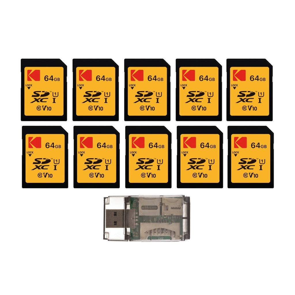 Kodak 64GB Class 10 UHS-I U1 SDXC Memory Card Bundle with Card Reader