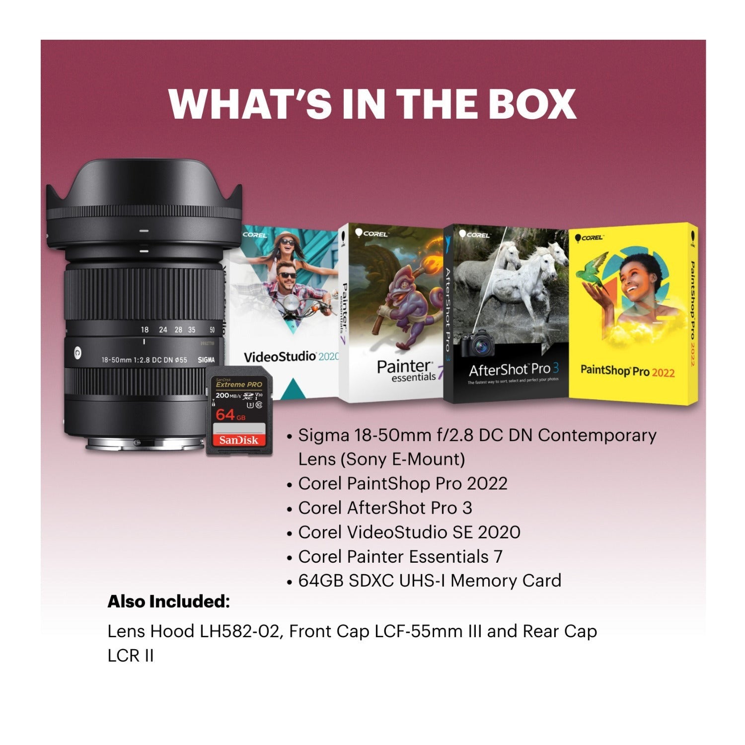 Sigma 18-50mm f/2.8 DC DN Contemporary Lens (Sony E-Mount) Bundle
