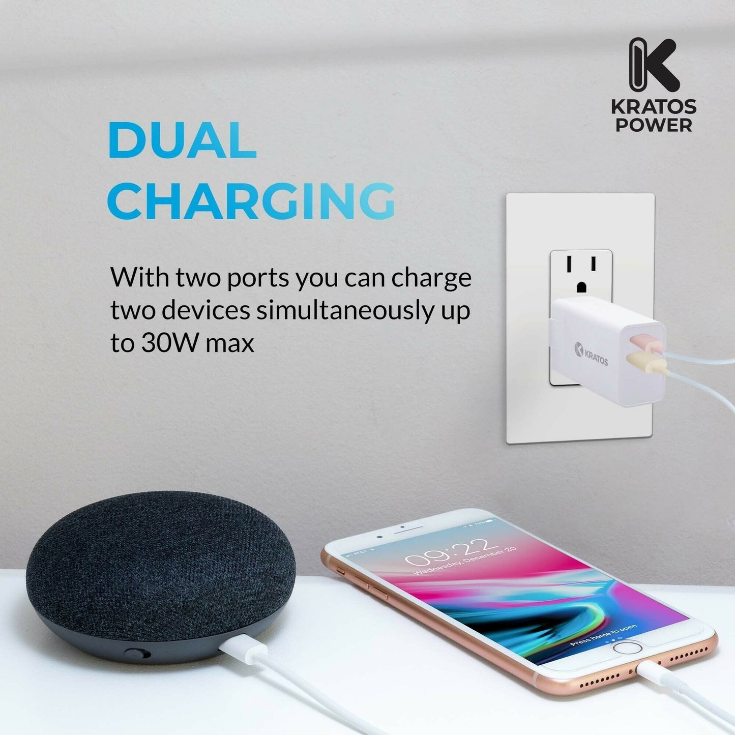 Kratos Power 30W PD Two-Port Power Adapter