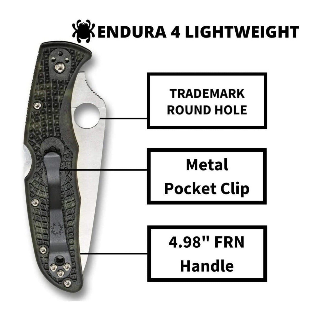 Spyderco Endura 4 Zome 3.80-Inch VG-10 Foldable Steel Blade Knife (Green)