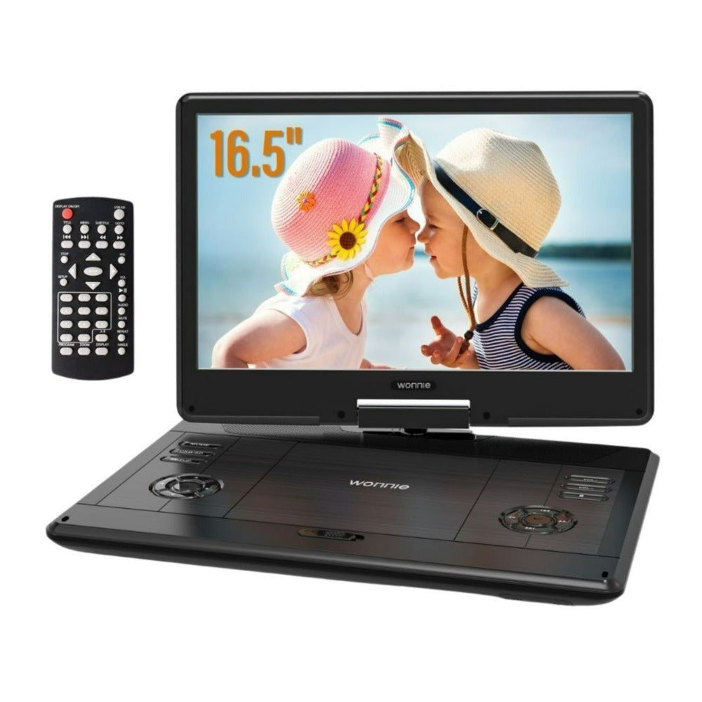 WONNIE 16.5-Inch Portable DVD Player with Wide HD LCD Screen and 1020 x 800 Resolution (Black)