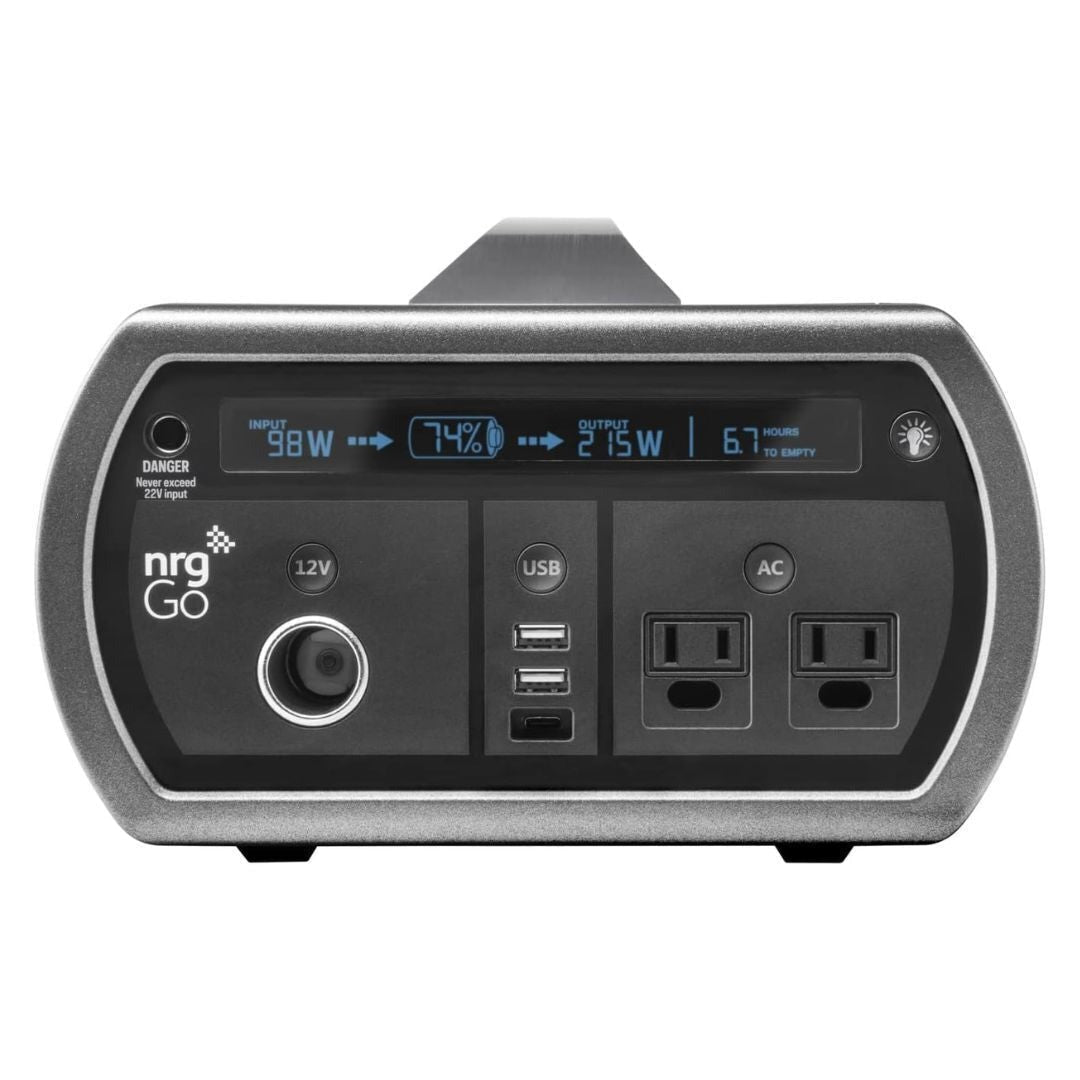 nrgGo 400 Portable 500Wh Power Station with 300W Continuous Output (Black)