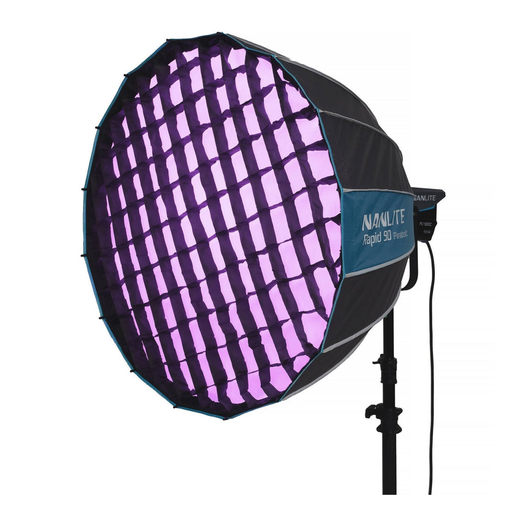 Nanlite Forza 300B II Spotlight with Nanlite Rapid 90 Parabolic Softbox Bundle
