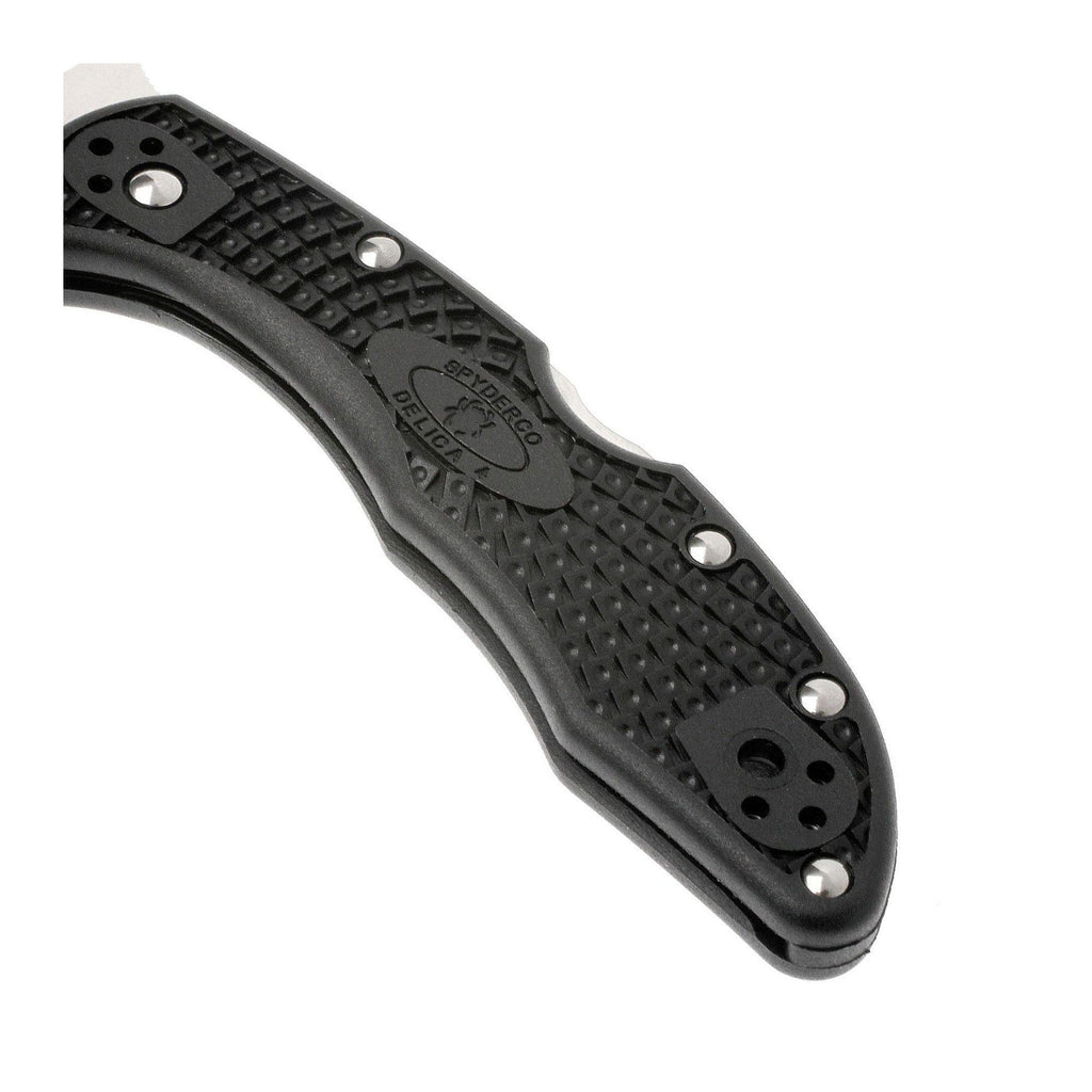 Spyderco Delica 4 7.125-Inch VG-10 Stainless Steel Saber-Ground Blade FRN Folding Knife (Black)