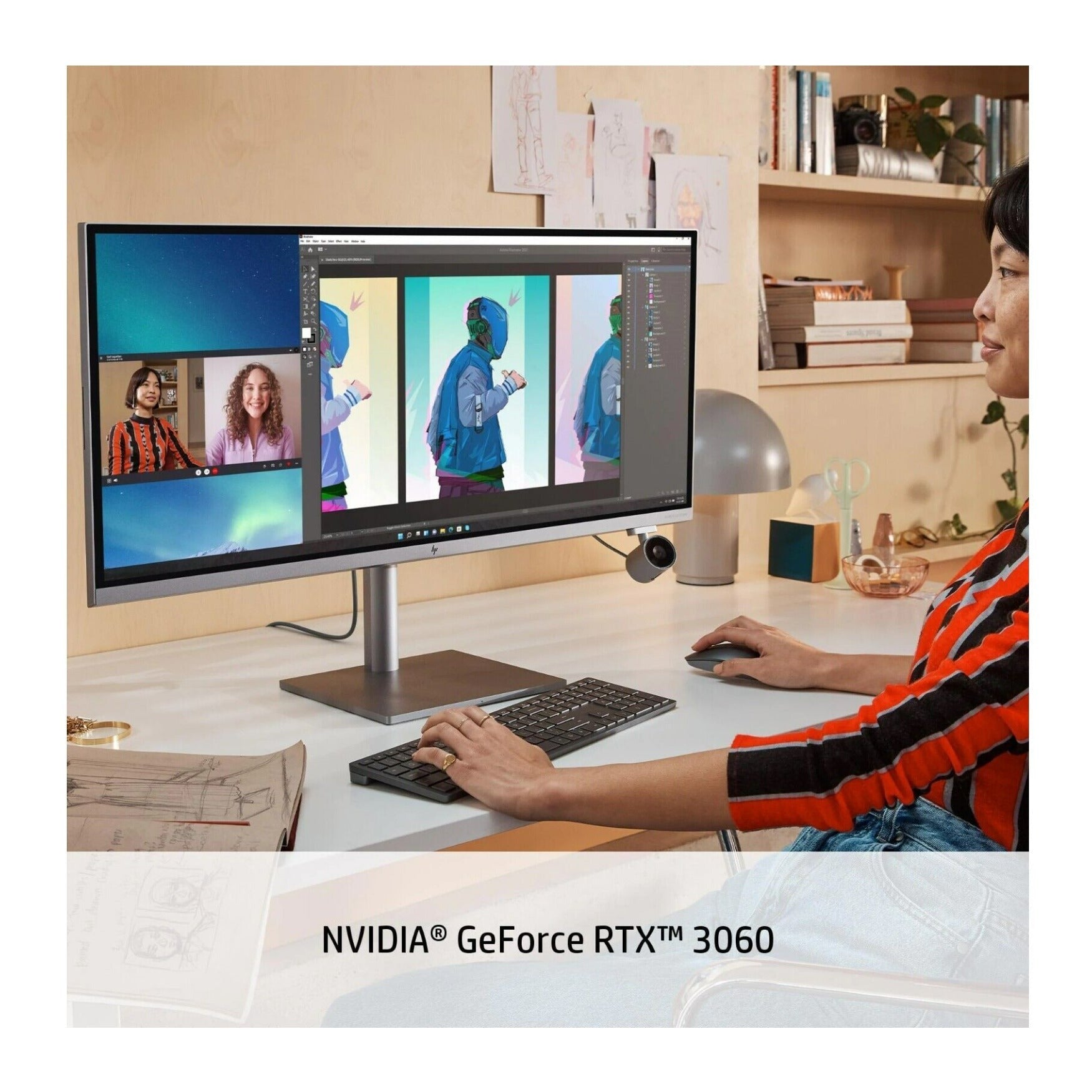 HP Envy 34" WUHD All-in-One PC (5120 x 2160), Intel Core i7-11700, 16GB RAM, 1TB SSD, NVIDIA RTX 3060 6GB, Windows 11 (Certified Refurbished)