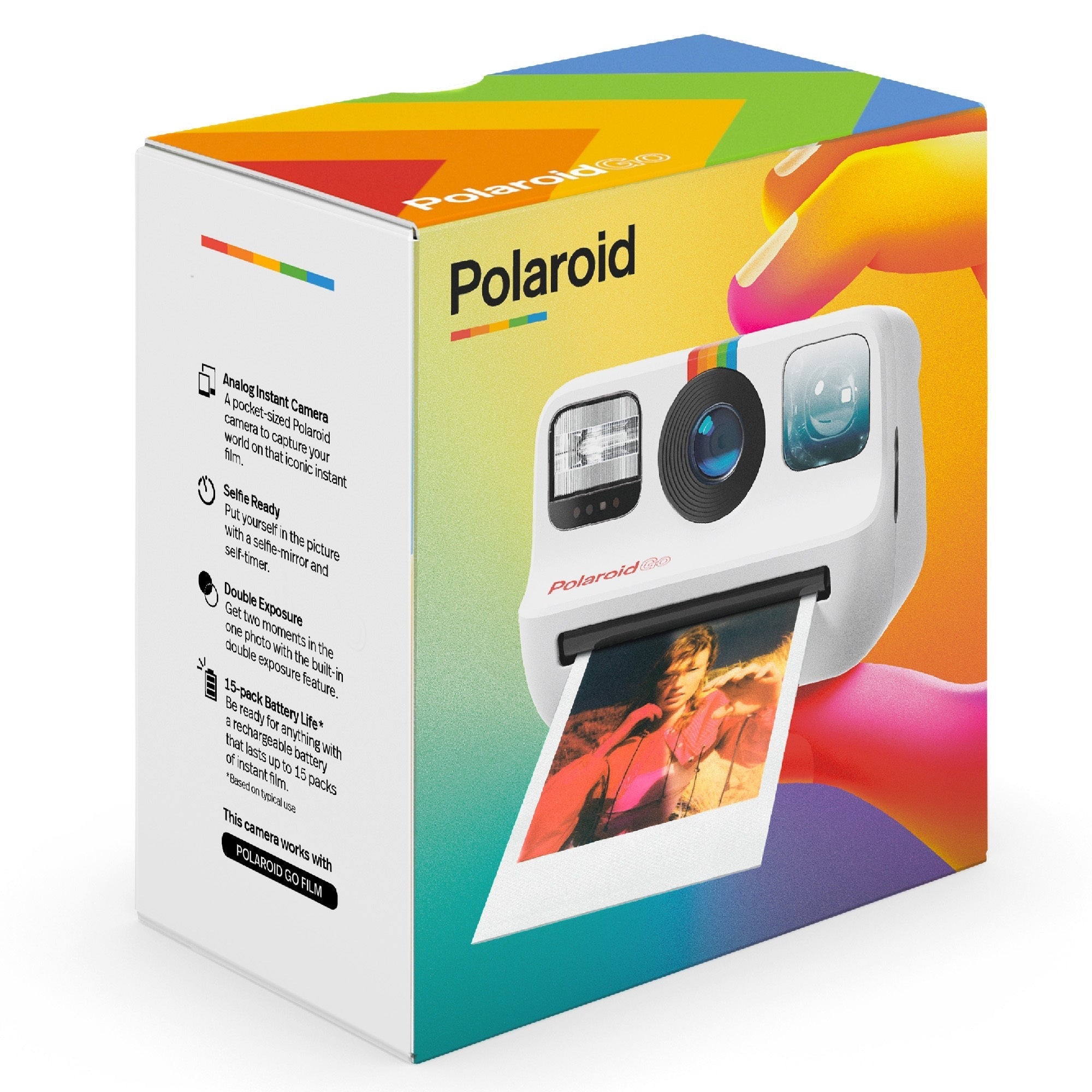 Polaroid Originals Go Instant Camera (White) with Film Packs and PhotoBox Kit