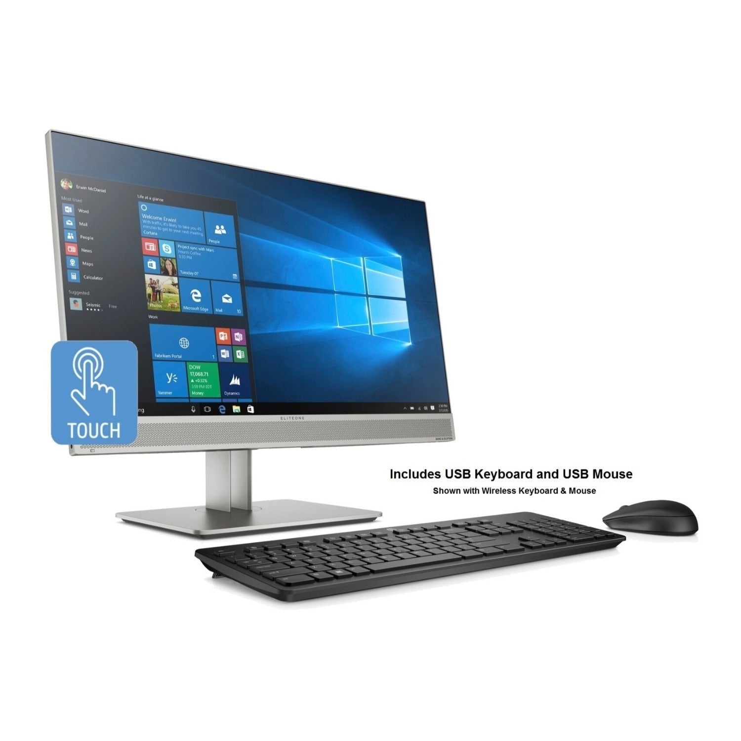 HP EliteOne 800 G5 23.8" FHD Touch All-in-One PC, Intel Core i5-9500, 16GB RAM, 256GB SSD, Windows 10 Pro (Certified Refurbished)