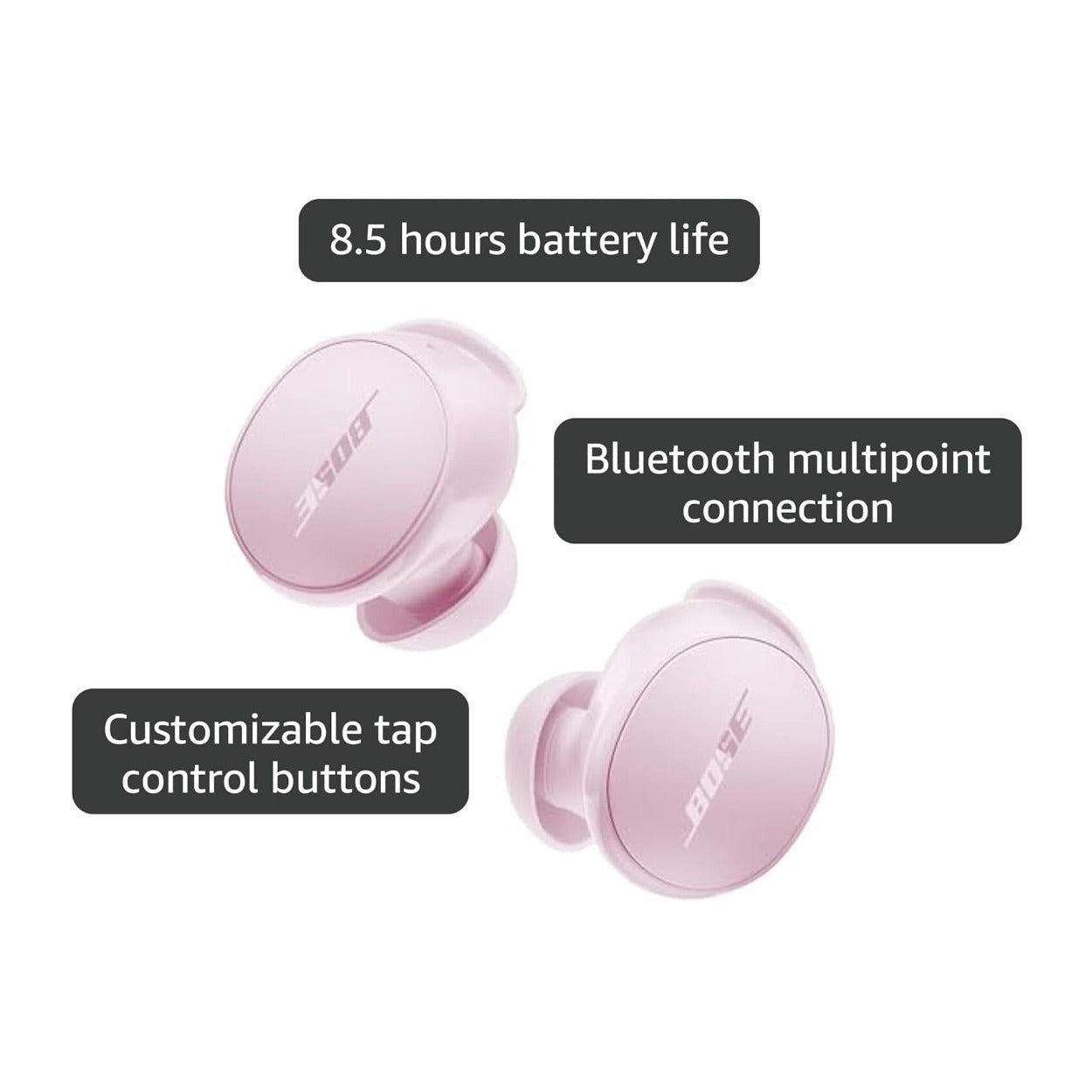 Bose QuietComfort Wireless Noise-Canceling Earbuds with USB-C Charging (Petal Pink)