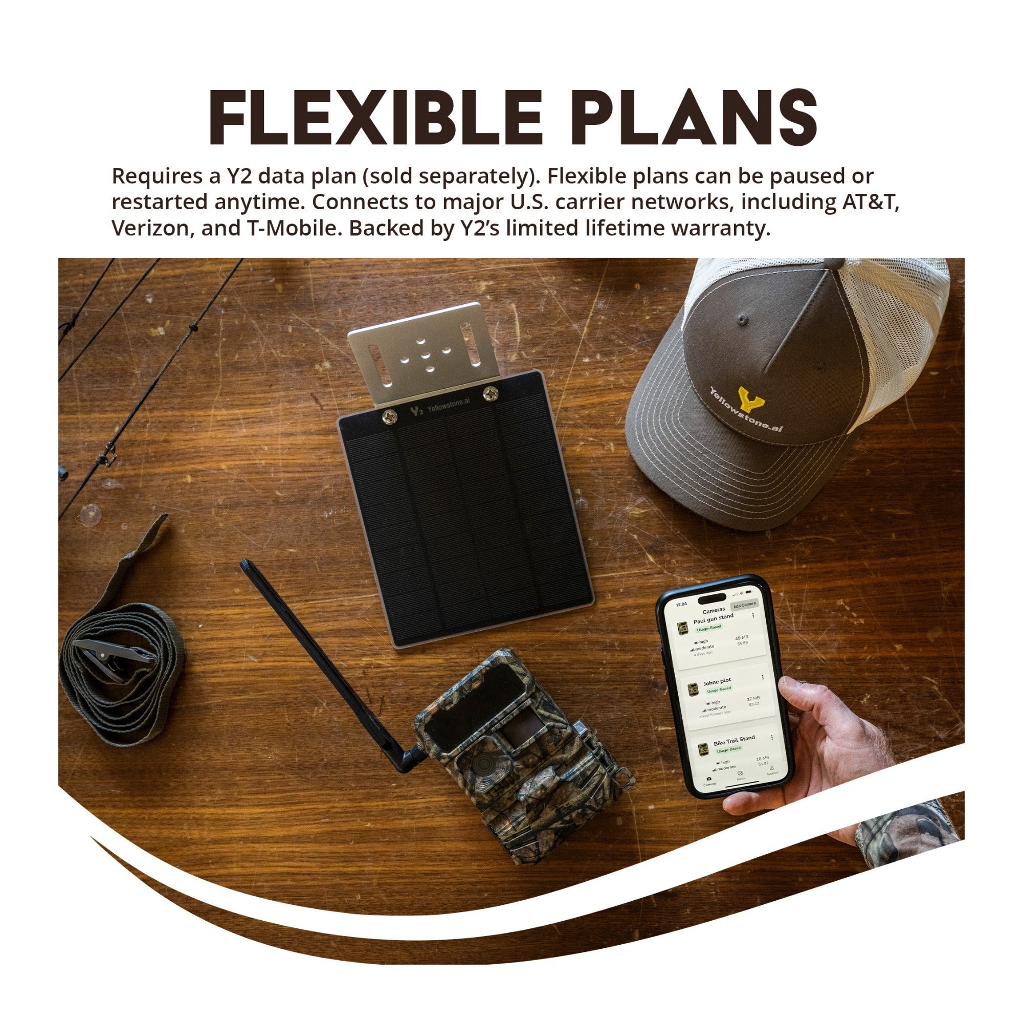 Yellowstone Y2 Black Wide Lens Bundle with Batteries, Solar Panels, and Accessories (4-Pack)