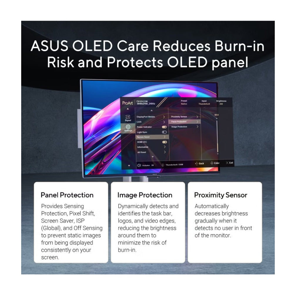 ASUS ProArt PA32UCDM 4K-HDR QD-OLED 31.5-inch Professional Monitor with 10-bit Color for Creators