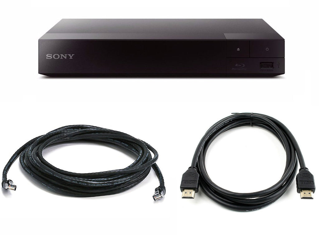 Sony BDP-S1700 Blu-Ray Disc Player Bundle with HDMI Cable, Ethernet Network Patch Cable (Black)