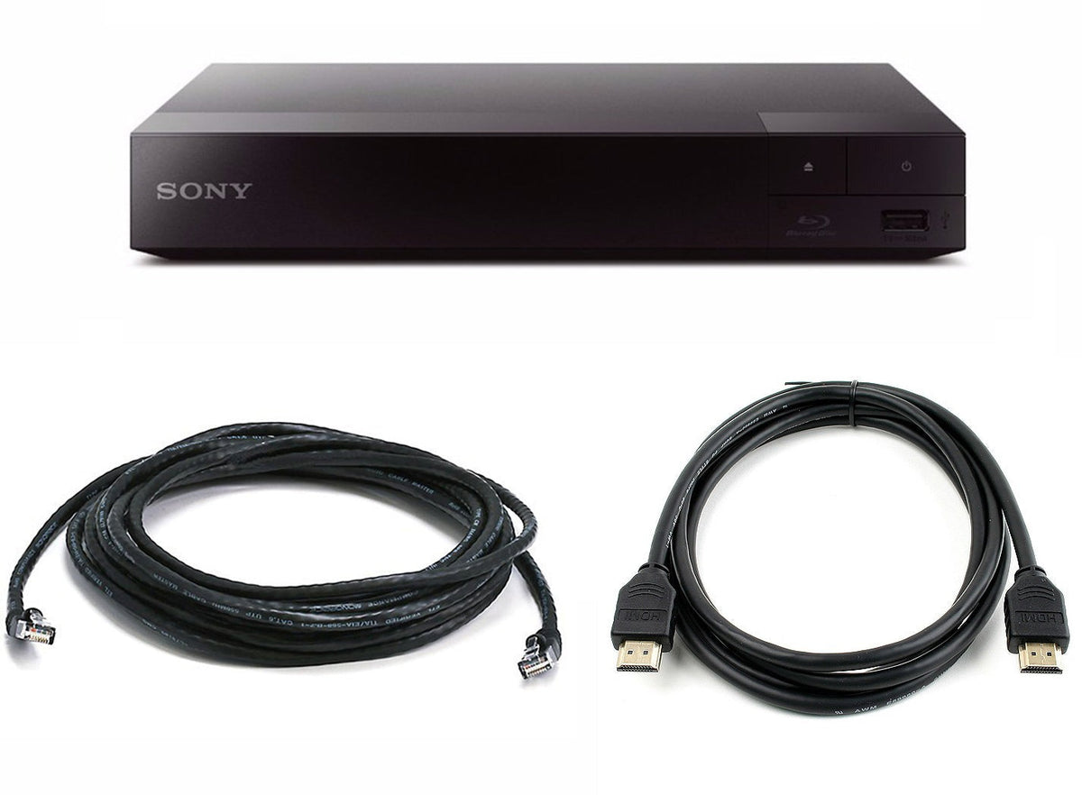 Sony BDP-S1700 Blu-Ray Disc Player Bundle with HDMI Cable, Ethernet Network Patch Cable (Black)