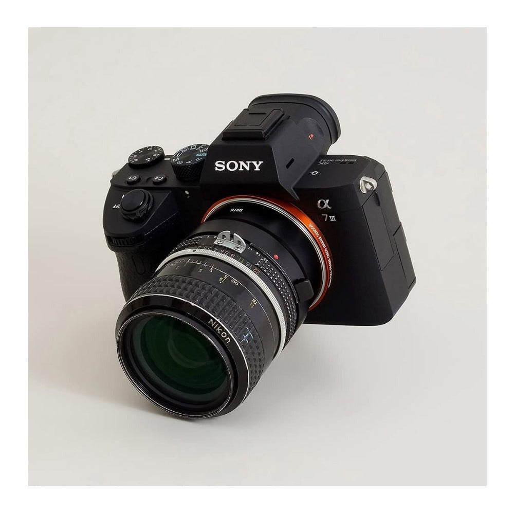 Urth Nikon F Lens Mount to Sony E Camera Mount Hardened Aluminum Manual Adapter (Matte Black)