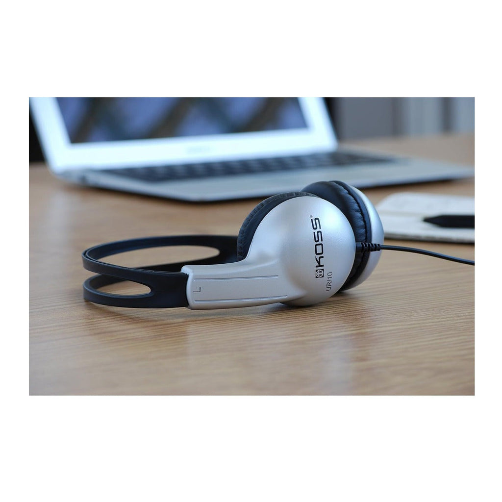 Koss UR10 On-Ear Headphones with 3.5mm Plug (Black/Silver)