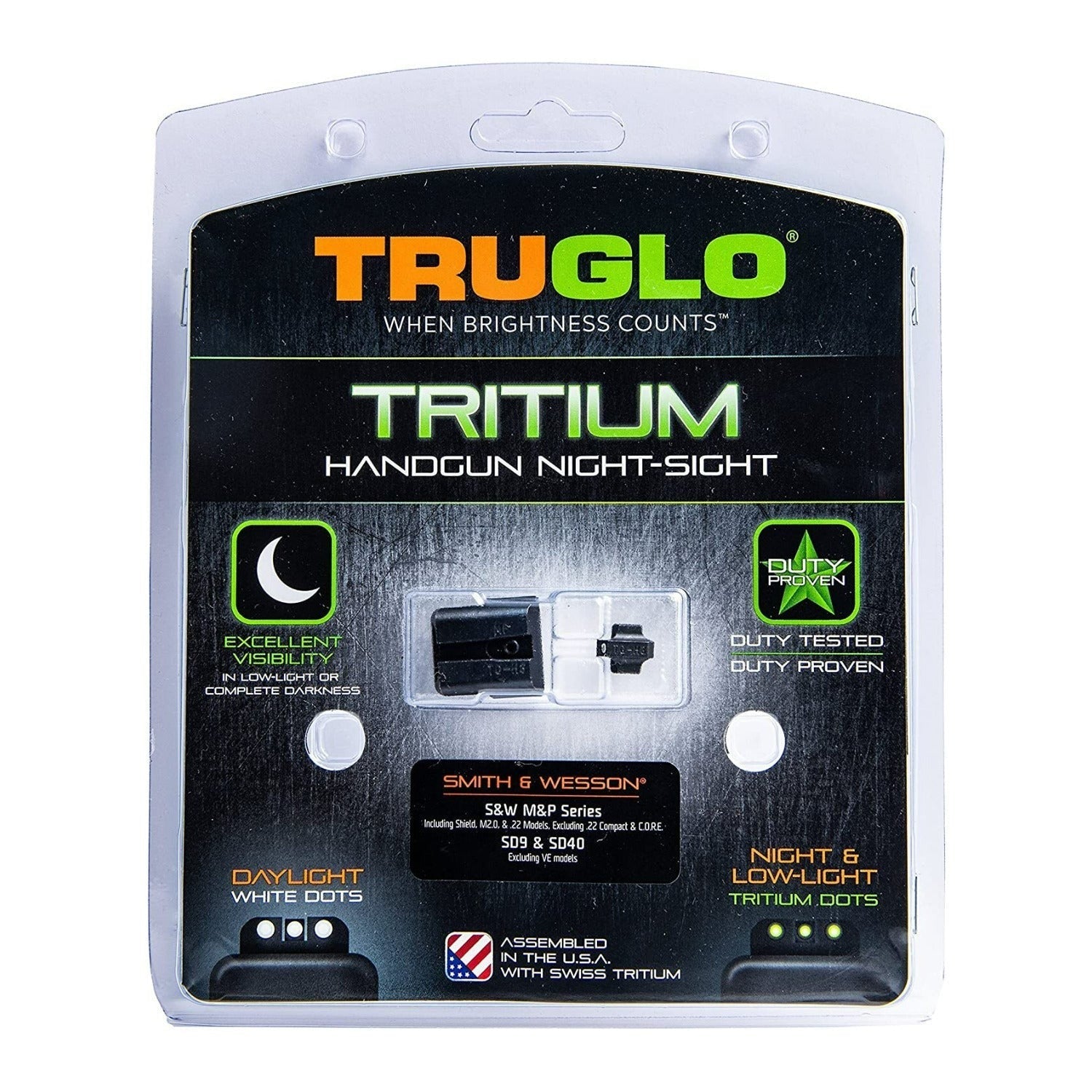 TruGlo Tritium Smith and Wesson M and P 1x Magnification Night Sights (Black)