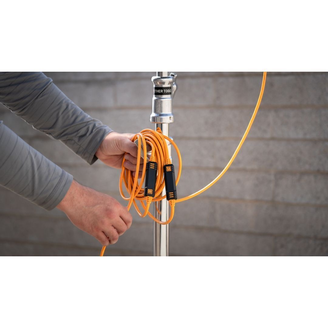 Tether Tools TetherPro USB-C to USB-C 31-Feet Straight to Right Angle Cable (Orange)