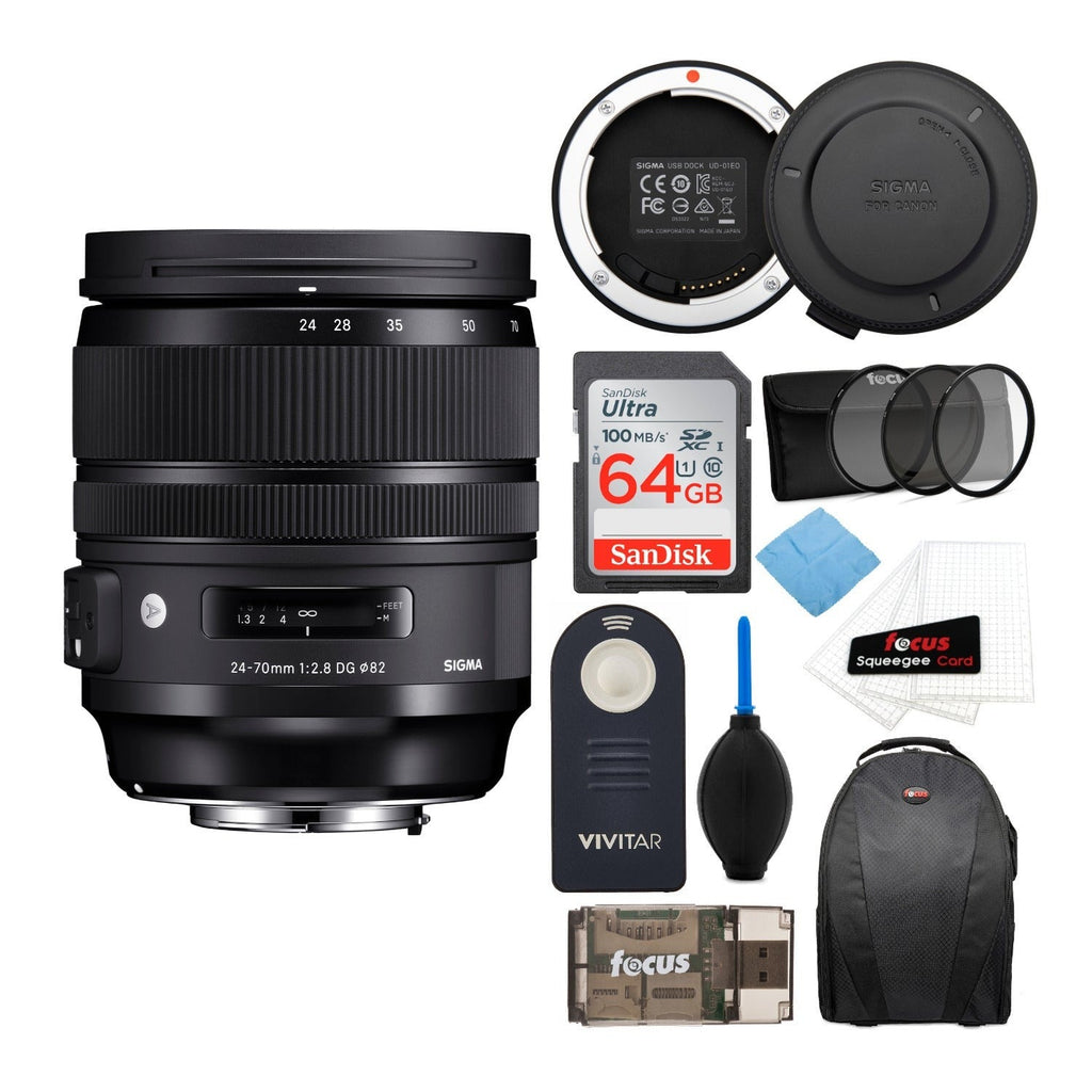 Sigma 24-70mm f/2.8 DG OS HSM ART Lens for Canon EF with USB Dock Bundle