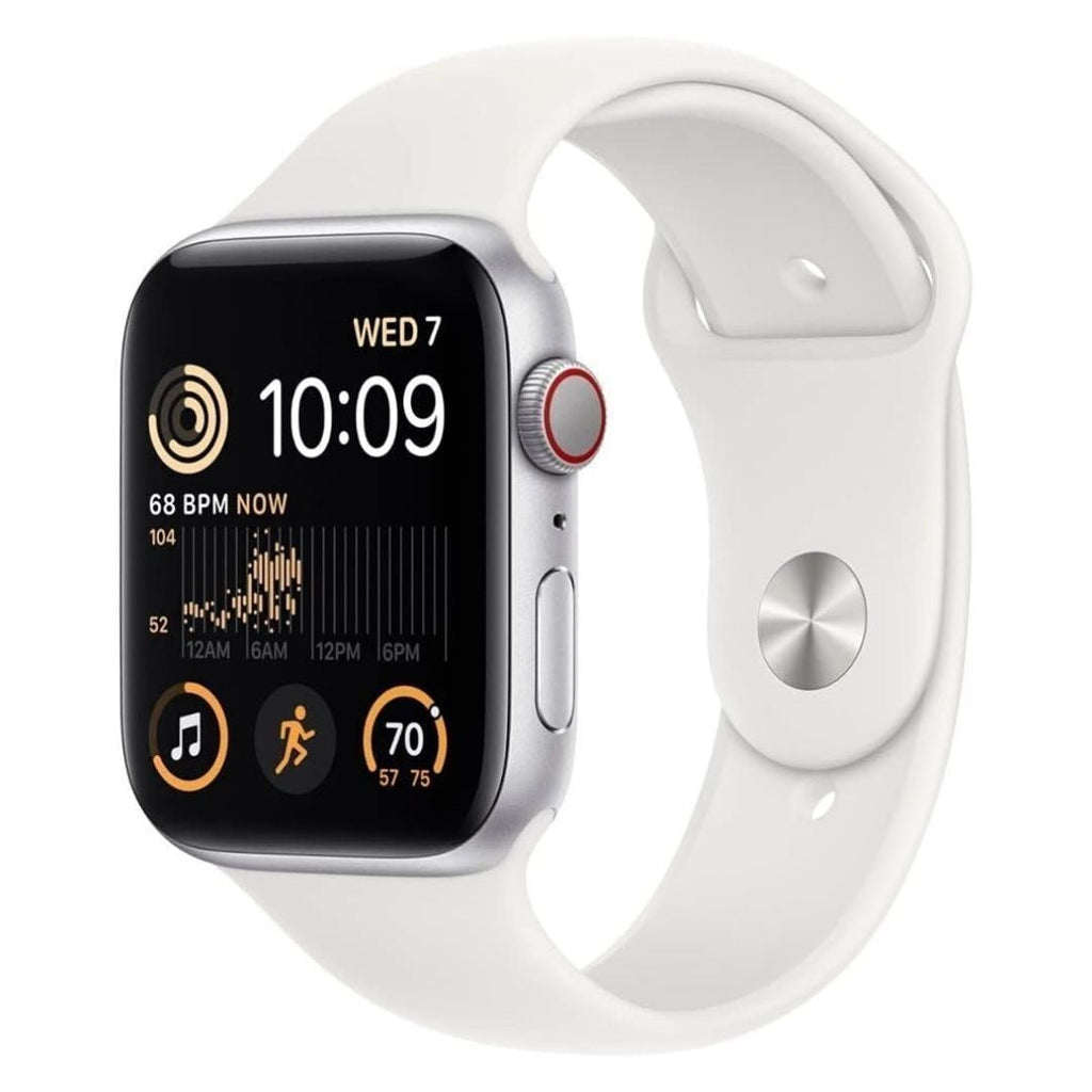 Apple Watch SE (2nd Gen) GPS + Cellular 40mm Silver Aluminum Case with White Band (Certified Refurbished)