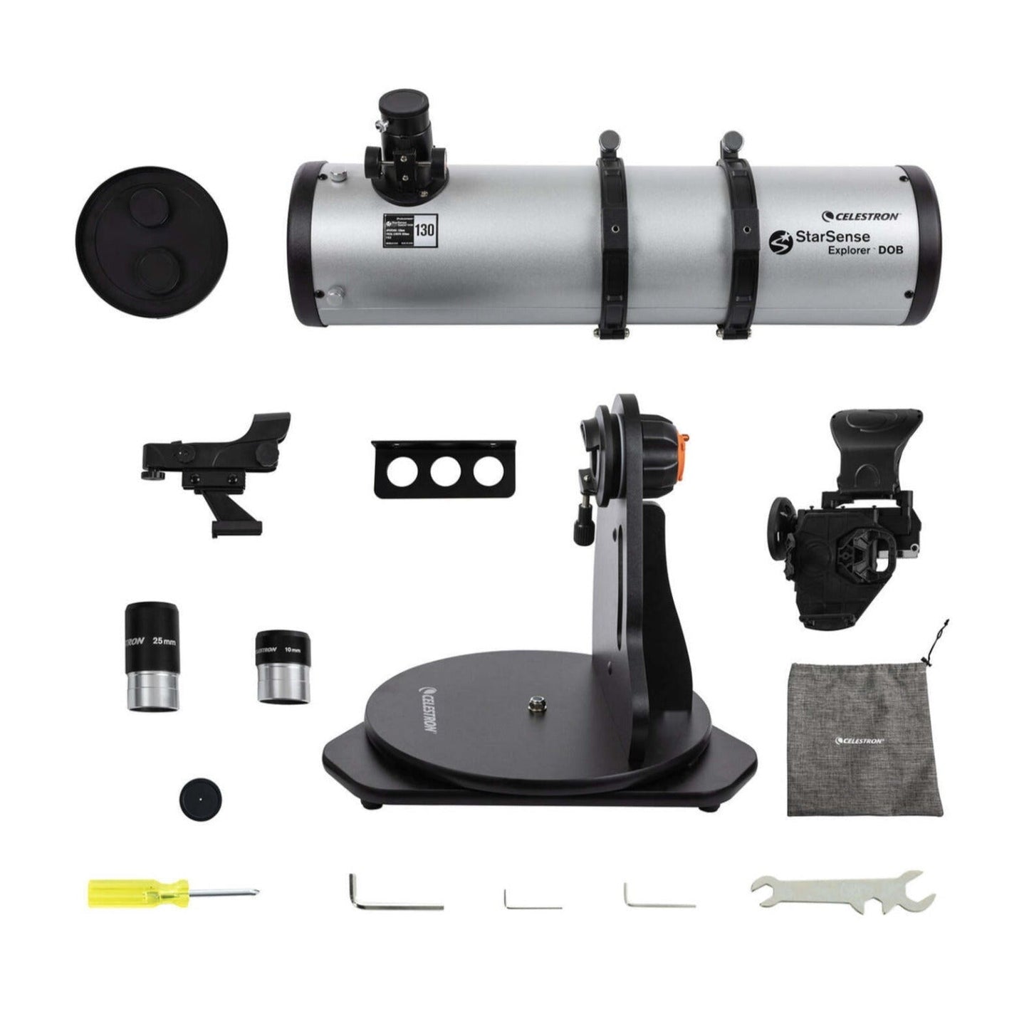 Celestron Starsense Explorer 130mm Tabletop Dobsonian Telescope and Metal Tripod