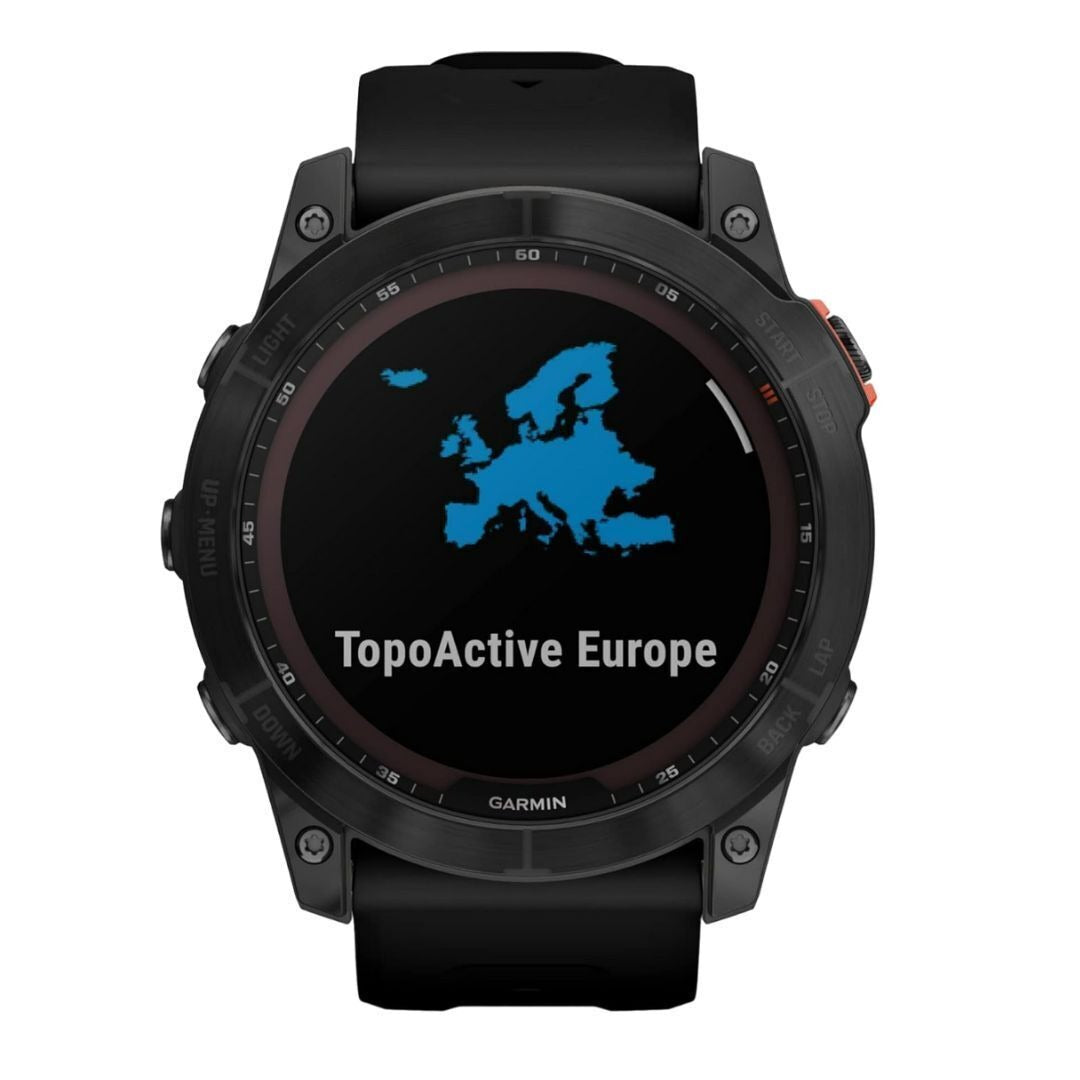 Garmin Fenix 7X Solar-Powered 1.4-Inch Display Multisport GPS Watch (Slate Gray with Black Band)