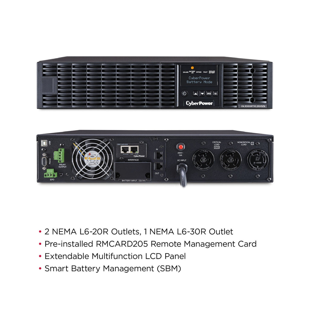 Cyberpower 3000VA/2700W Smart App Online Rack/Tower UPS with Network Card
