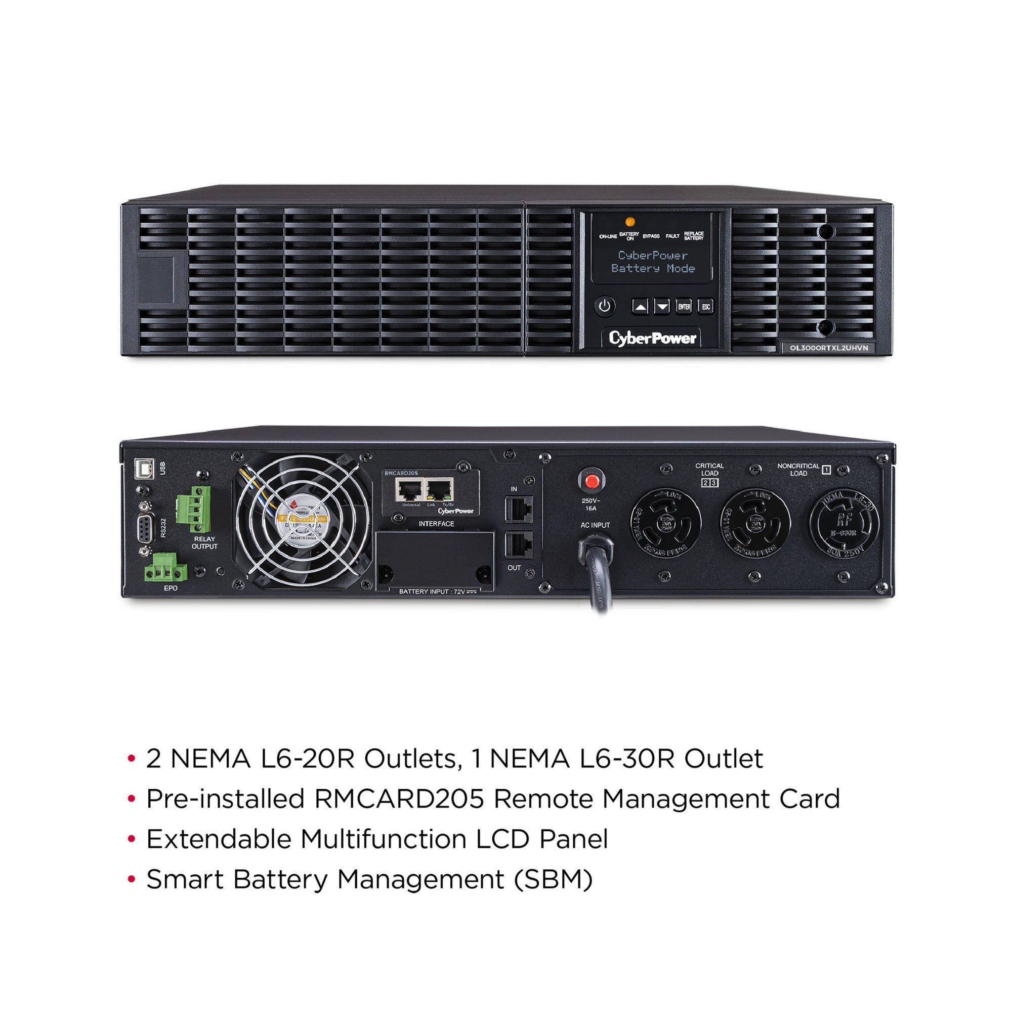 Cyberpower 3000VA/2700W Smart App Online Rack/Tower UPS with Network Card
