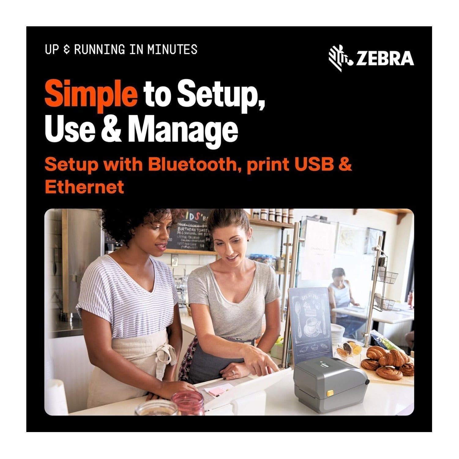 Zebra ZD621 4-Inch Direct Thermal Shipping Desktop Label Printer with USB/Serial/Ethernet (203 DPI)