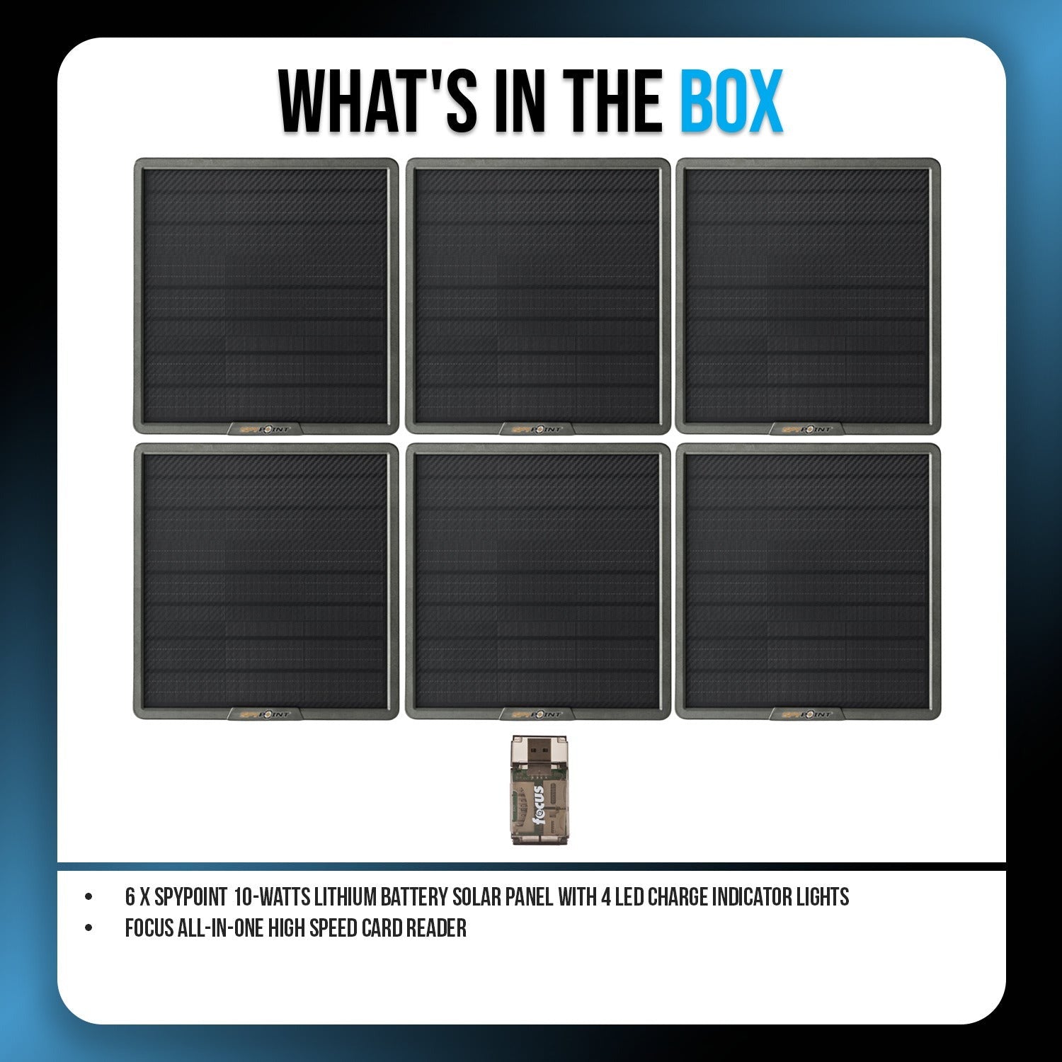 Spypoint 10-Watts Lithium Battery Solar Panel with 4 LED Charge Indicator and Card Reader Bundle
