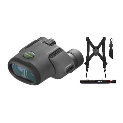 Pentax Papilio II 6.5 x 21 Porro Prism Binoculars with Harness and Lens Pen (Open Box)