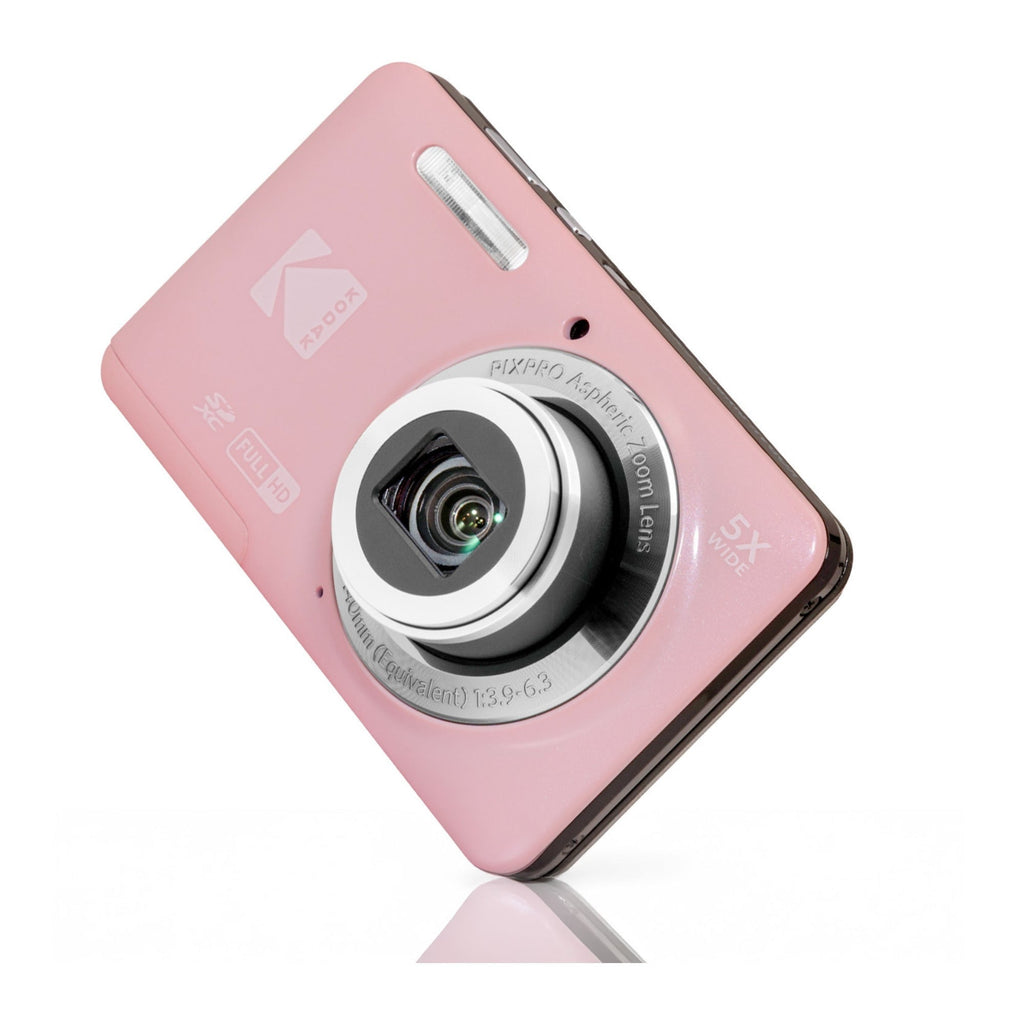 Kodak PixPro FZ55 Pink Camera Bundle with 128GB SD Card and Case (3 Items)